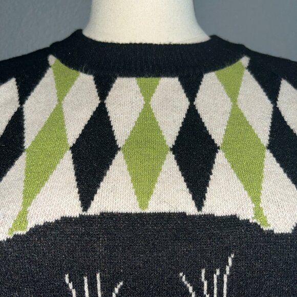 OBLONG BOX SHOP Unique Vintage Inspired Black Cat Halloween Sweater UNISEX M-XXL - Picture 3 of 7